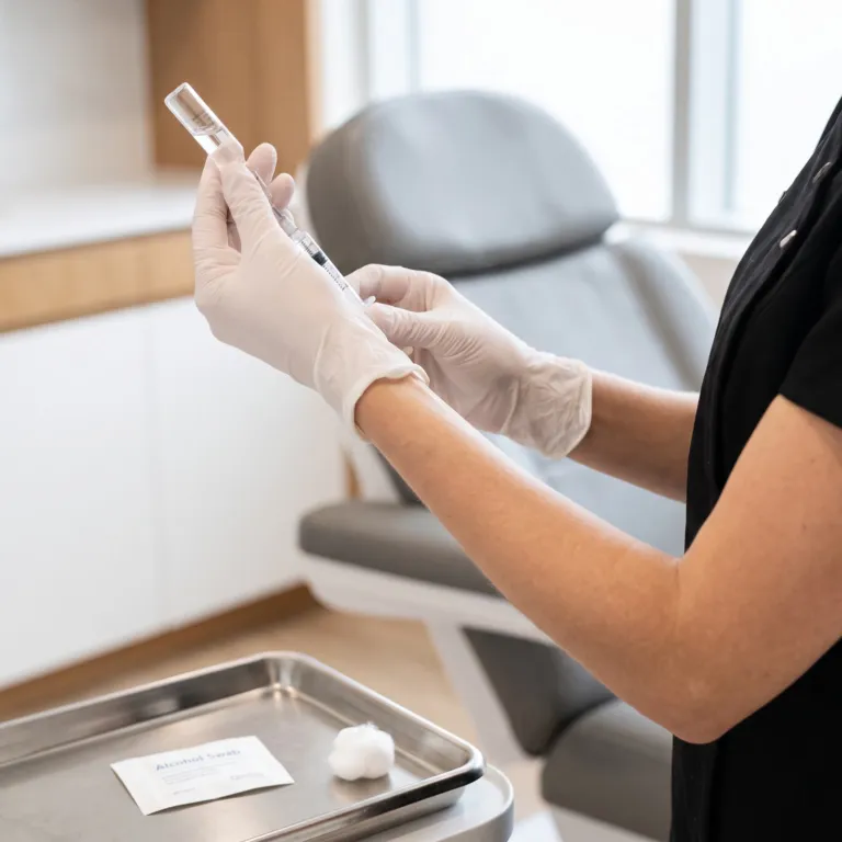 Biotin injection being prepared