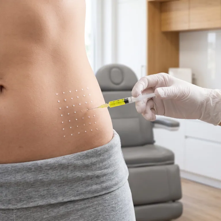 Lemon Bottle fat dissolving injections on the abdomen