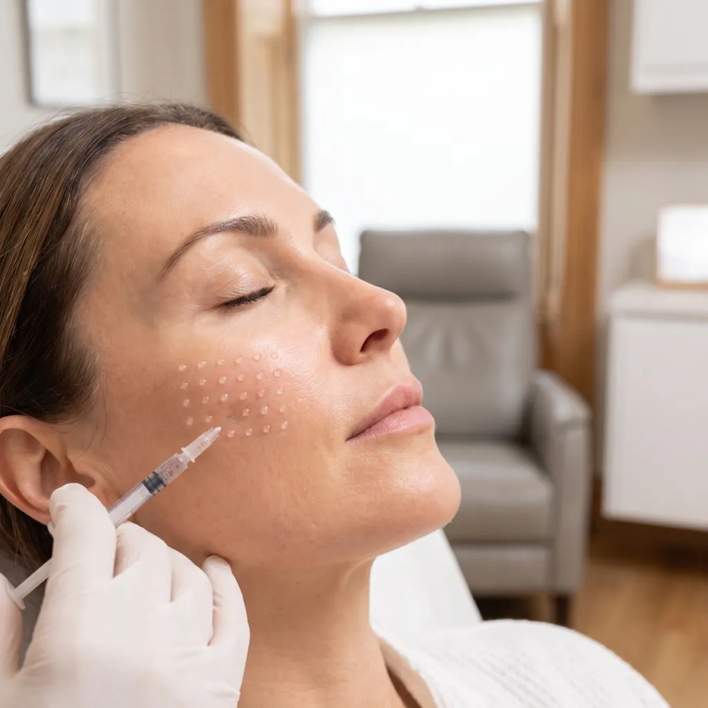 Sunekos micro-injections in the cheek