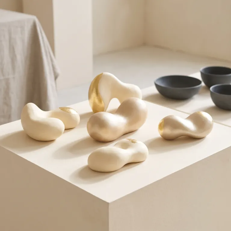 Smooth sculptural forms in warm light