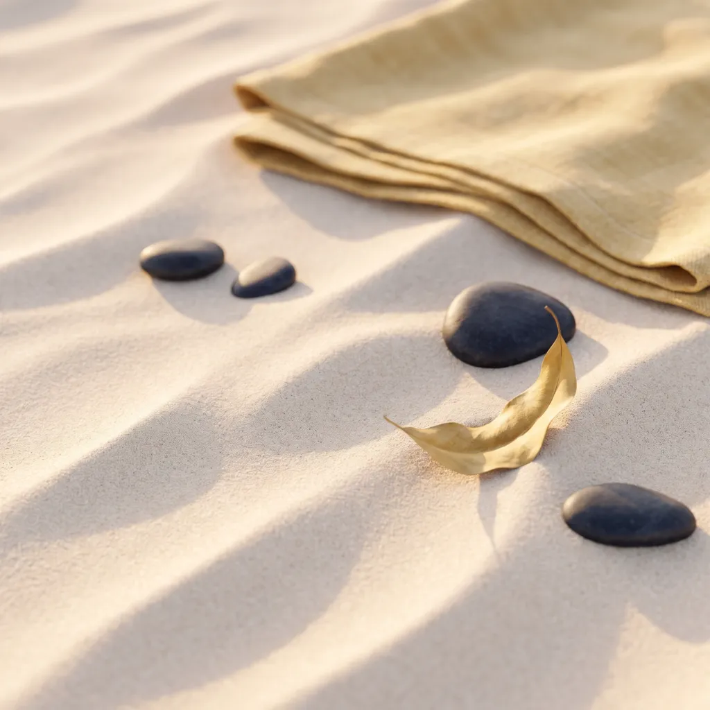 Wind-formed ripples in pale sand