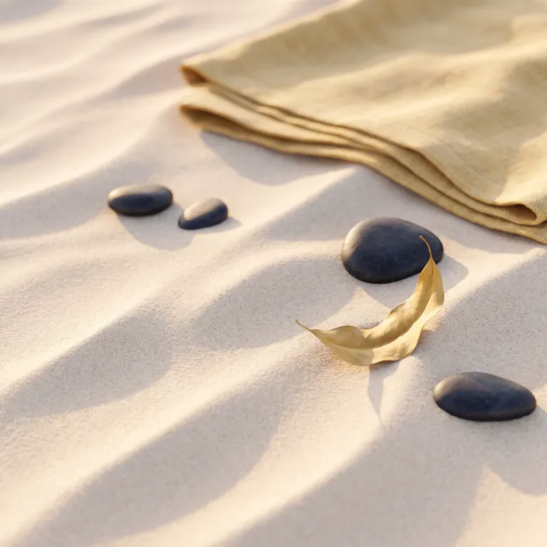 Wind-formed ripples in pale sand