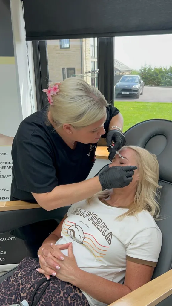Anti-wrinkle treatment in progress
