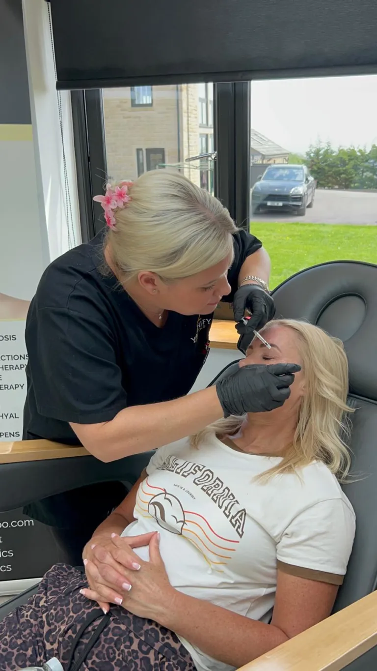 Anti-wrinkle treatment in progress